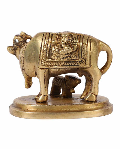 Beautiful Brass Kamdhenu Cow | 5 x 3 x 5 inches