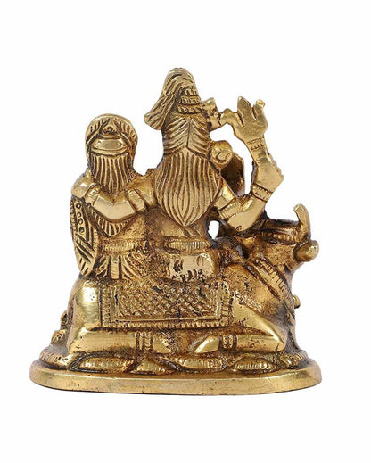 Eye-catchy Brass Shiv Parivar Idol | 4 x 5 inches