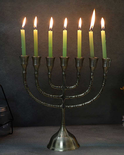 Aluminium Antique Gold Candle Stand | 8 x 12 inches