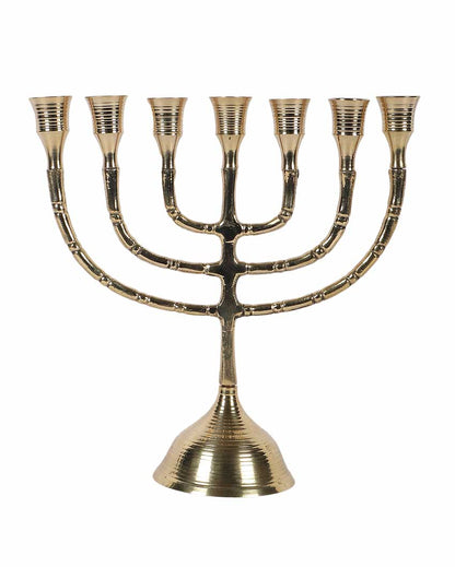 Aluminium Antique Gold Candle Stand | 8 x 12 inches