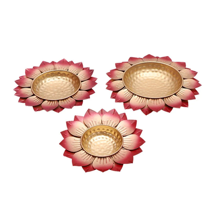 Hammered Red FLower Urli | Set of 3 Default Title