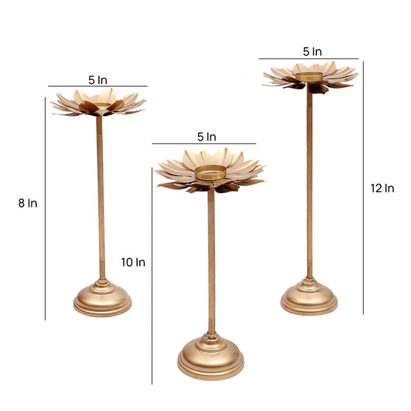 Small Six Flower Leaves Detachable Tealight Holder | Set of 3 Default Title