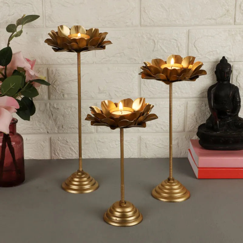 Candlelit Petal Detachable Tealight Holder | Set Of 3