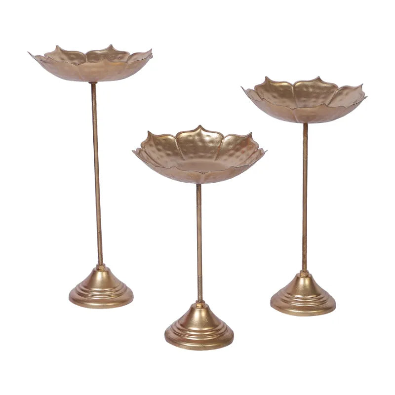 Gold  Detachable Sunflower Urli Stand Set