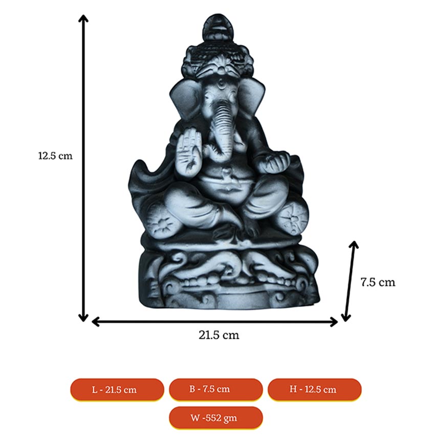 Ganesha Blessings Ascendancy Black Accent Idol | 4 x 3 x 7 inches