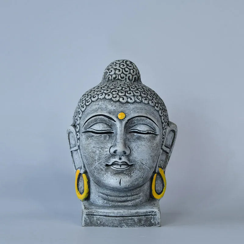 Terracotta Meditating Buddha Head Tabletop | 9 Inches