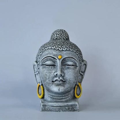 Terracotta Meditating Buddha Head Tabletop | 9 Inches