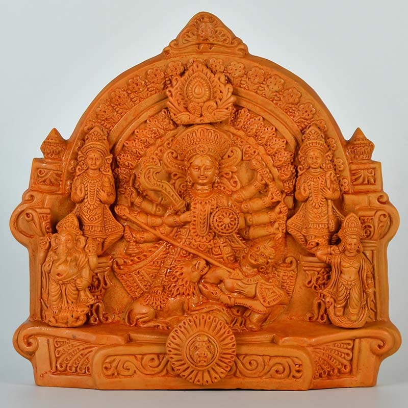 Terracotta Durga Tabletop Decor | 12 Inches Default Title