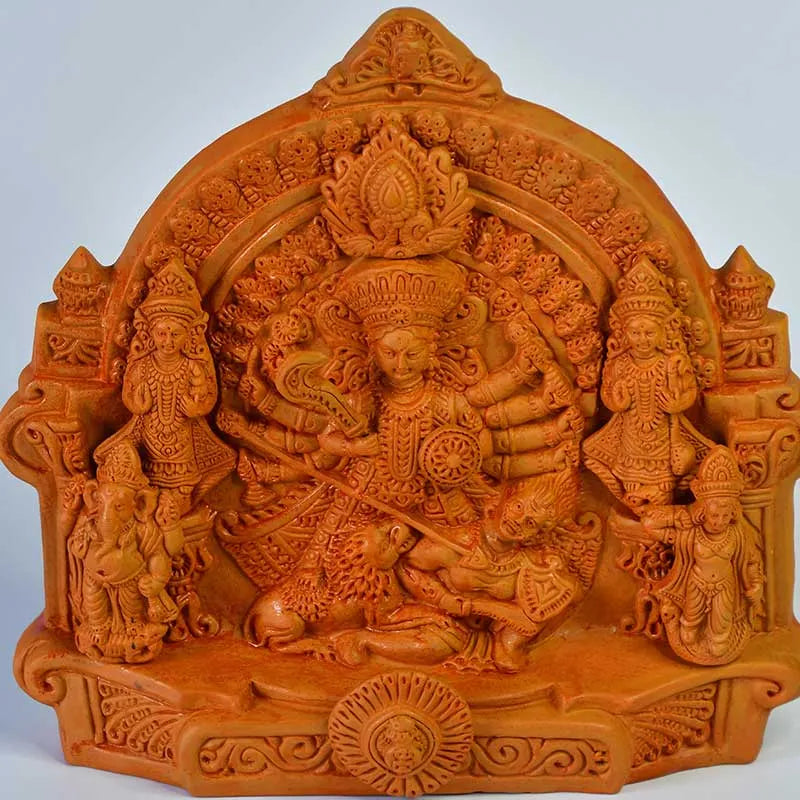 Terracotta Durga Tabletop Decor | 12 Inches Default Title