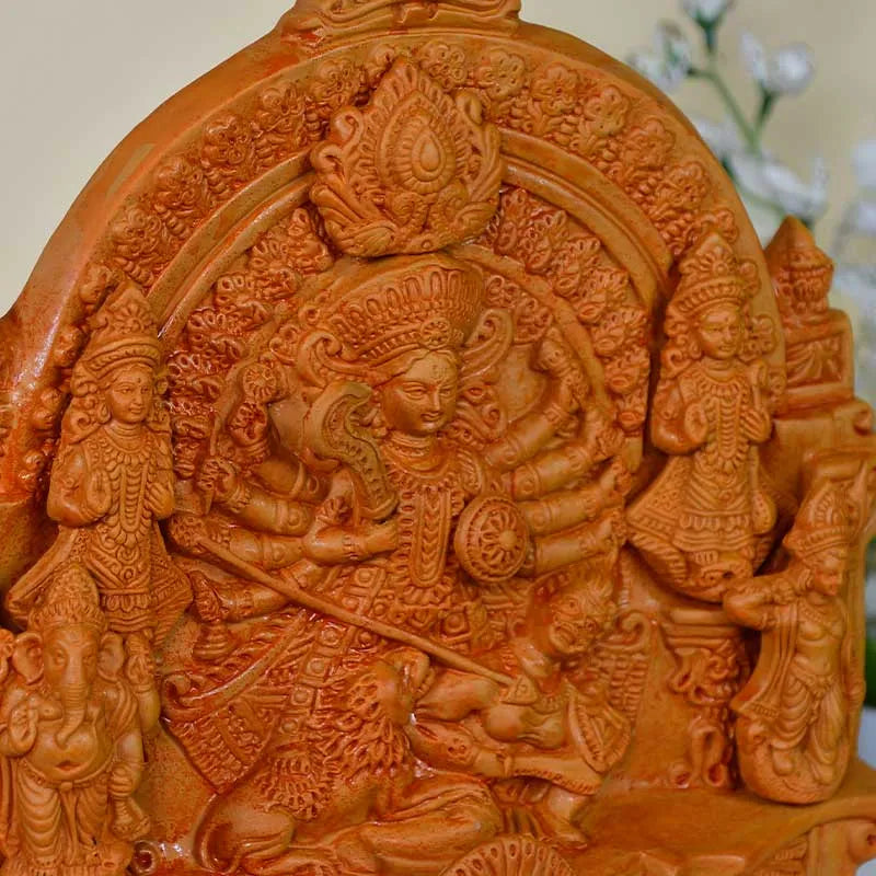 Terracotta Durga Tabletop Decor | 12 Inches Default Title