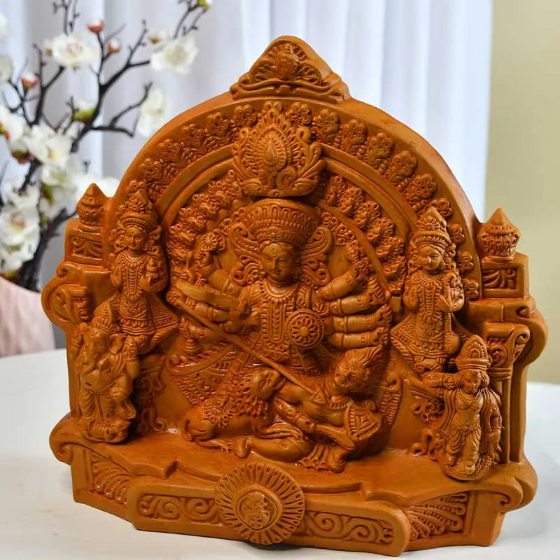 Terracotta Durga Tabletop Decor | 12 Inches Default Title