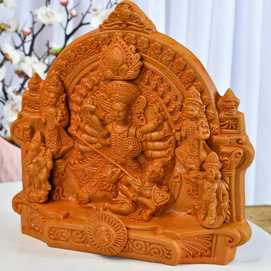 Terracotta Durga Tabletop Decor | 12 Inches Default Title