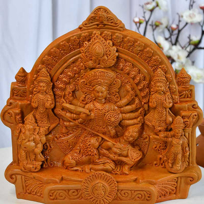 Terracotta Durga Tabletop Decor | 12 Inches Default Title