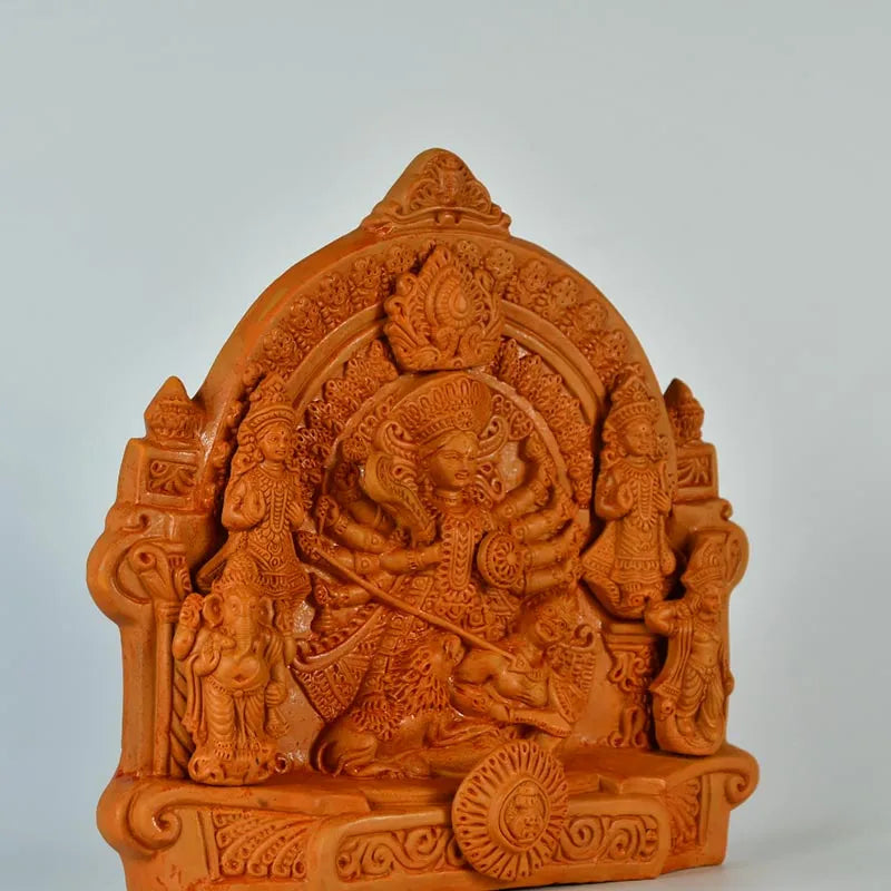 Terracotta Durga Tabletop Decor | 12 Inches Default Title