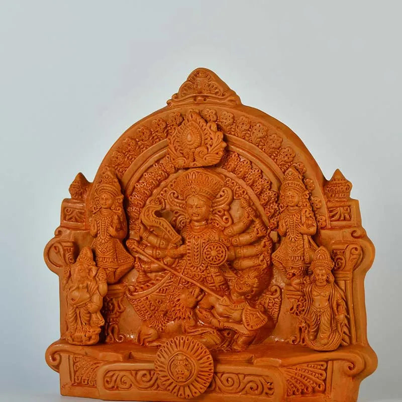 Terracotta Durga Tabletop Decor | 12 Inches Default Title