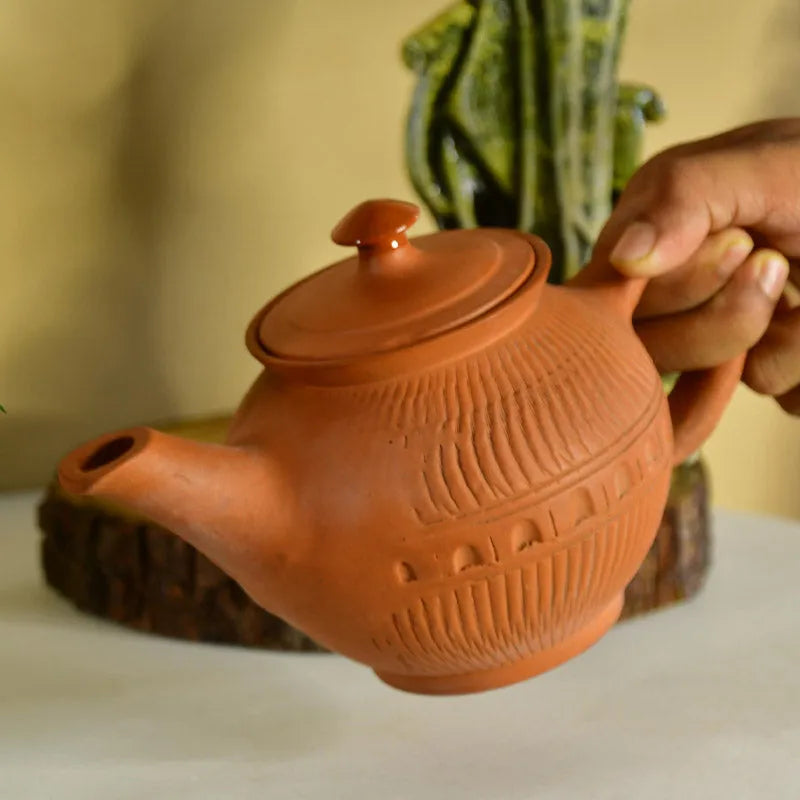 Premium Large Terracotta Kettle for Tea and Coffee | 9 Inches Default Title