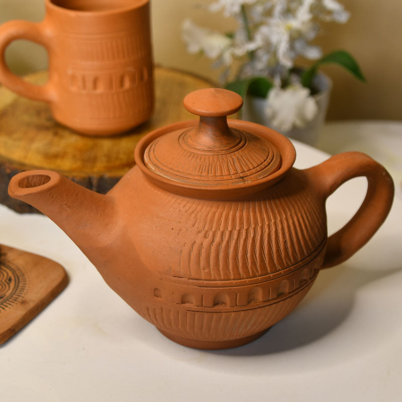 Premium Large Terracotta Kettle for Tea and Coffee | 9 Inches Default Title