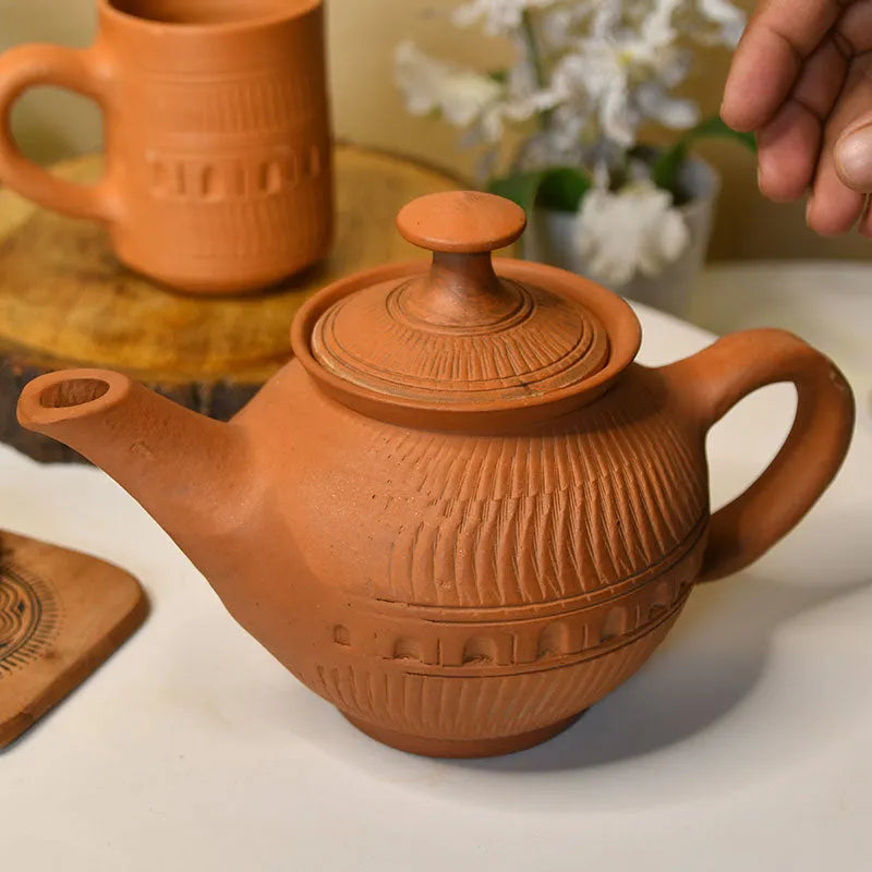 Premium Large Terracotta Kettle for Tea and Coffee | 9 Inches Default Title