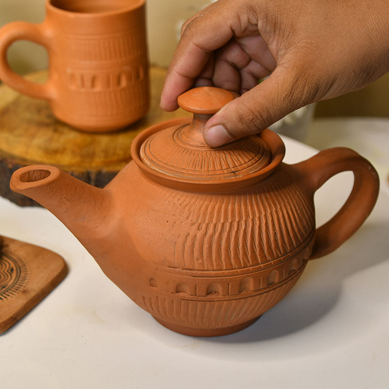 Premium Large Terracotta Kettle for Tea and Coffee | 9 Inches Default Title