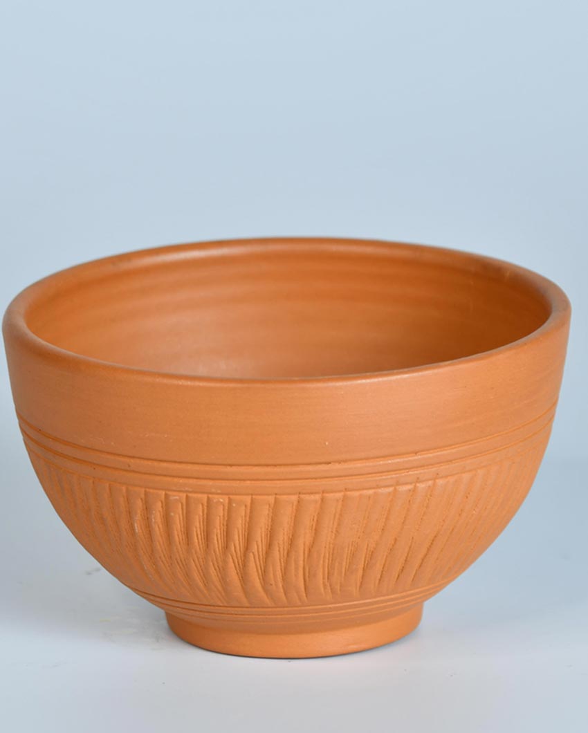 Artful Terracotta Brown Soup & Serving Bowls | Set of 2 | 5 x 3 x 4 inches | 500ml