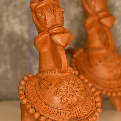 The Peaceful Horse Terracotta Showpieces | Set of 2 Default Title