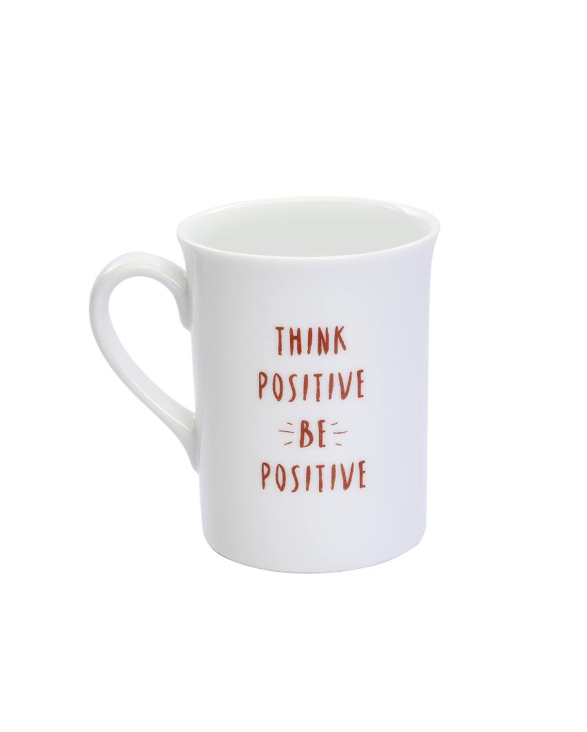 Think Positive Porcelain Coffee Mugs | Set Of 2