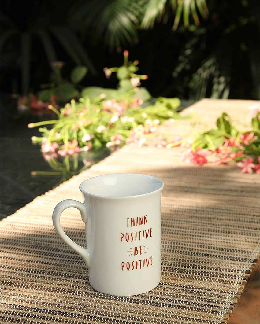 Think Positive Porcelain Coffee Mugs | Set Of 2