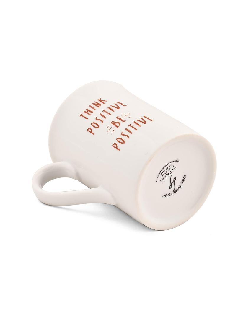 Think Positive Porcelain Coffee Mugs | Set Of 2