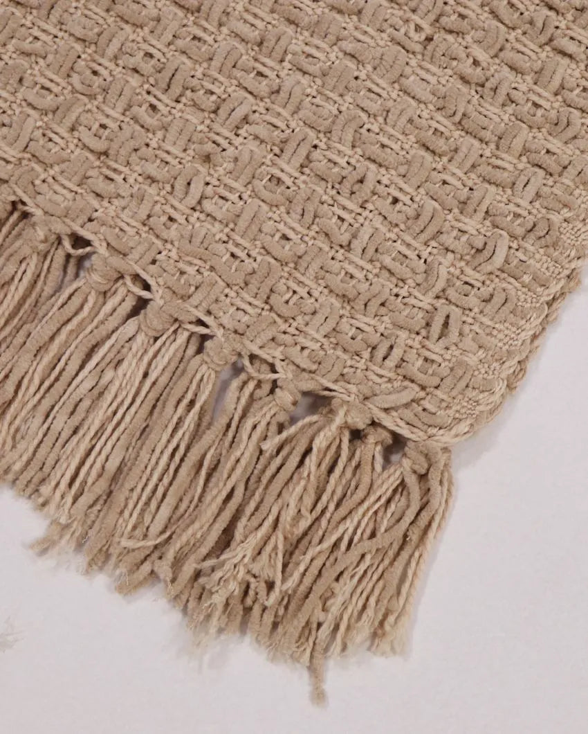 Chenille Throw with Fringed Edges | 50 x 60 inches