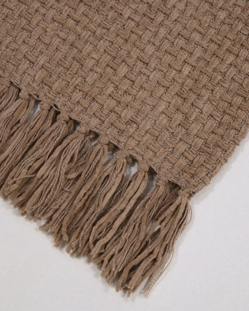 Chenille Throw with Fringed Edges | 50 x 60 inches