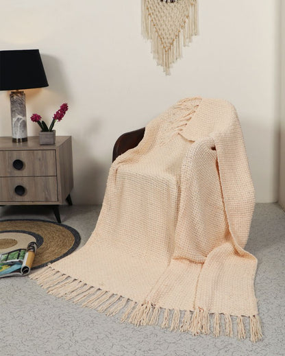 Chenille Throw with Fringed Edges | 50 x 60 inches