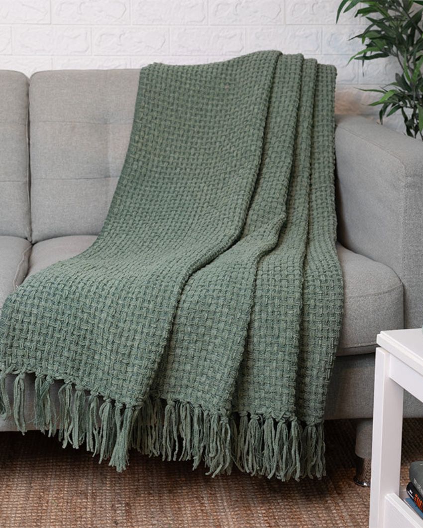 Chenille Throw with Fringed Edges | 50 x 60 inches