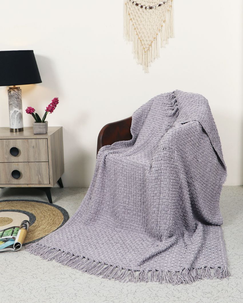 Chenille Throw with Fringed Edges | 50 x 60 inches