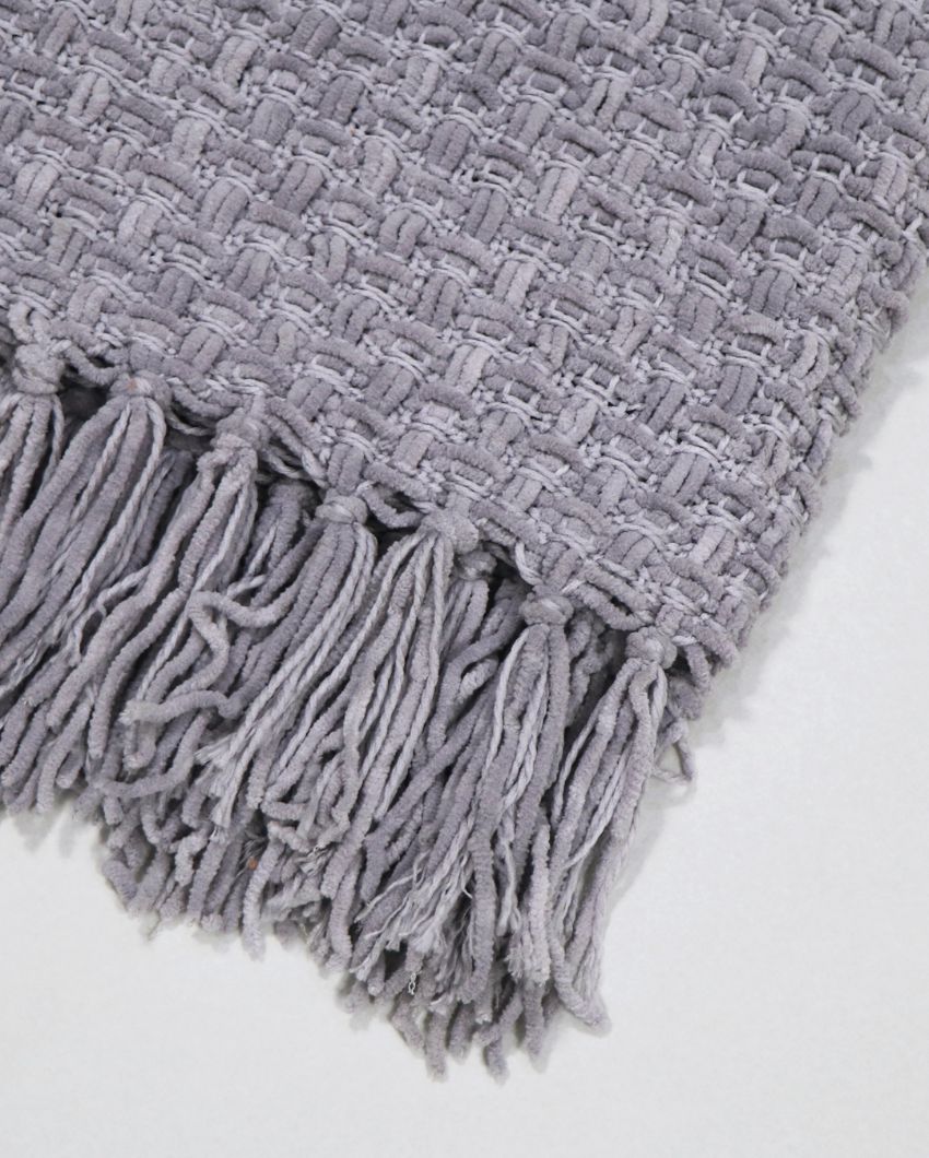 Chenille Throw with Fringed Edges | 50 x 60 inches