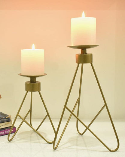 Golden stylish Candle Holder | Set of 2