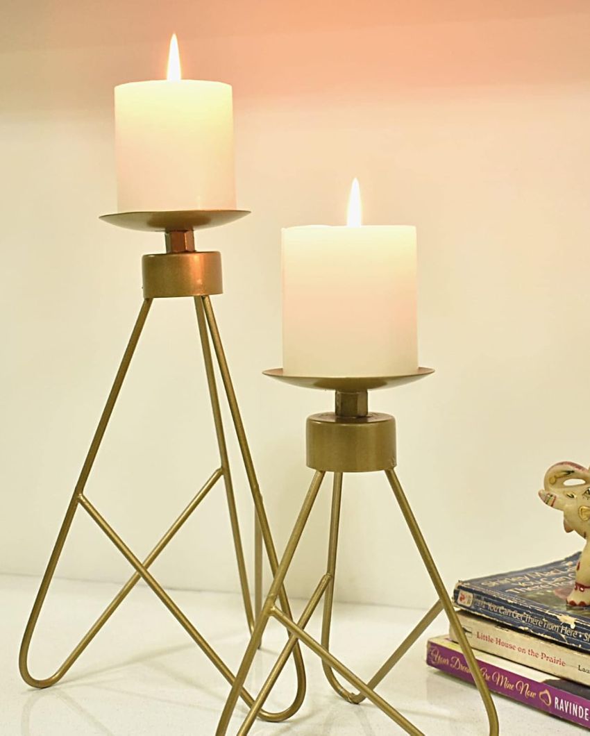 Golden stylish Candle Holder | Set of 2