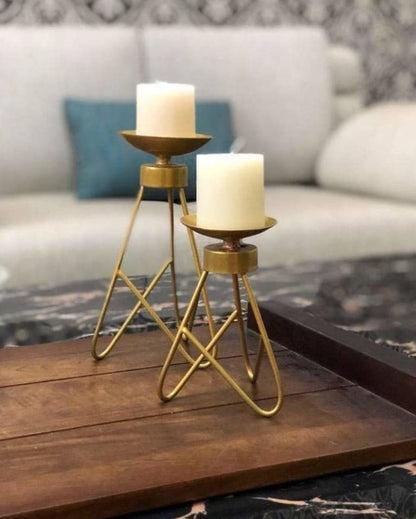 Golden stylish Candle Holder | Set of 2