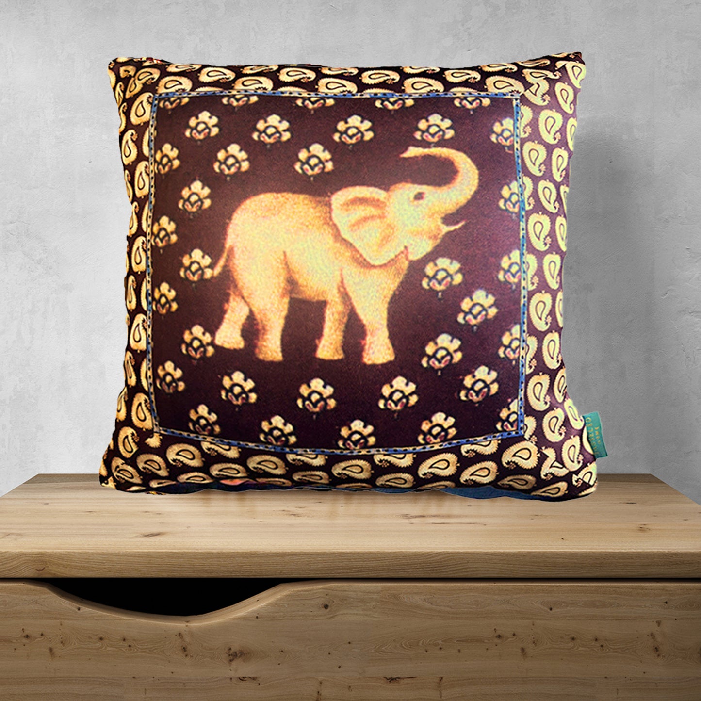 Tusker Satin Cushion Cover | 16 x 16 inches