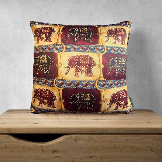 Tusker Nine Satin Cushion Cover | 16 x 16 inches