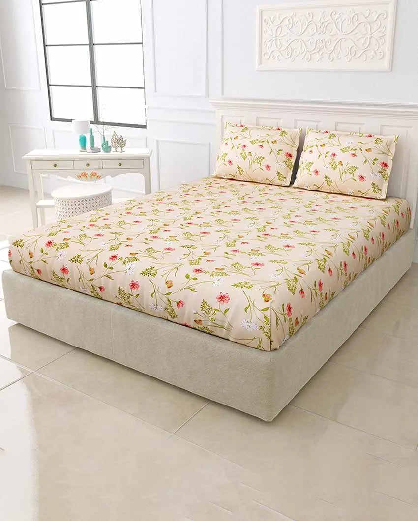 Azalea Floral Polycotton Flat Bedding Set | King Size