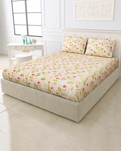 Azalea Floral Polycotton Flat Bedding Set | King Size