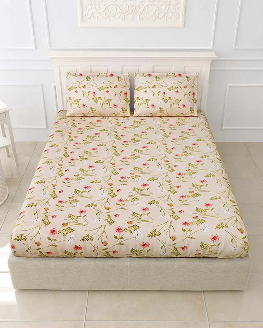 Azalea Floral Polycotton Flat Bedding Set | King Size