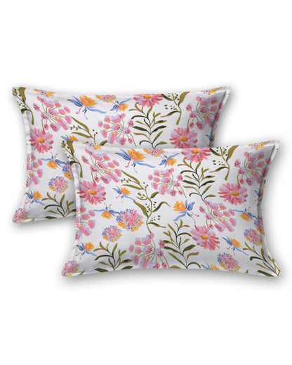 Camellia Floral Polycotton Flat Bedding Set | King Size