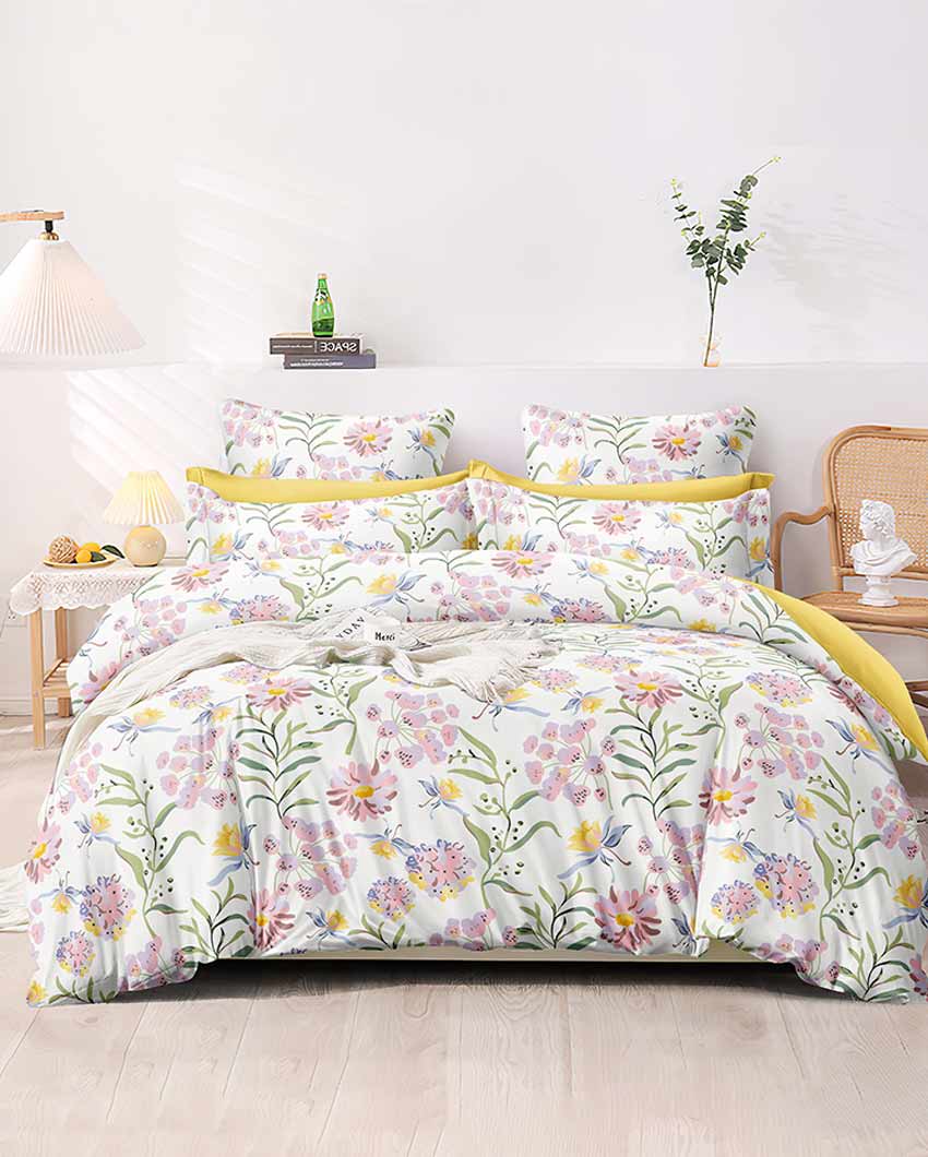 Camellia Floral Polycotton Flat Bedding Set | King Size