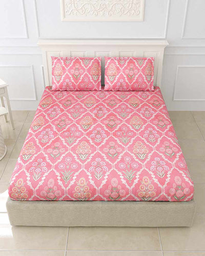 Zinnia Floral Polycotton Flat Bedding Set | King Size