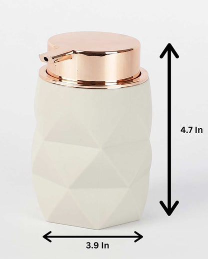 Beautiful White Matte Finish Diamond Cut Soap Dispenser | 4 x 5 inches