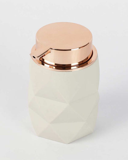 Beautiful White Matte Finish Diamond Cut Soap Dispenser | 4 x 5 inches