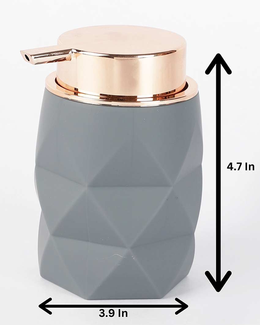 Premium Grey Shade Diamond Cut Soap Dispenser | 4 x 5 inches