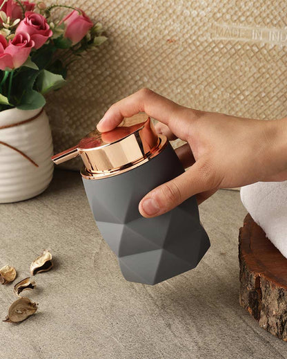 Premium Grey Shade Diamond Cut Soap Dispenser | 4 x 5 inches