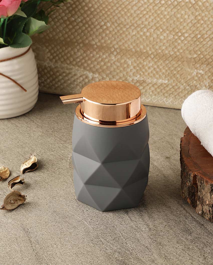 Premium Grey Shade Diamond Cut Soap Dispenser | 4 x 5 inches